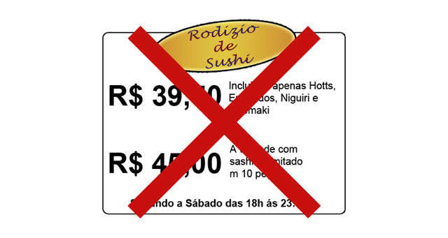 Rodízios de sushi: perda de qualidade em favor de quantidade e rapidez.